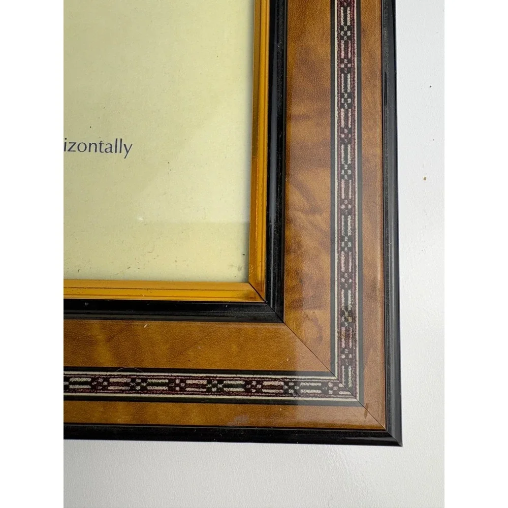 Burnes Of Boston 5x7 Brown & Gold‎ Photo Frame Intricate Geometric Border Design